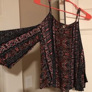UO Off the Shoulder Tribal Print Shirt